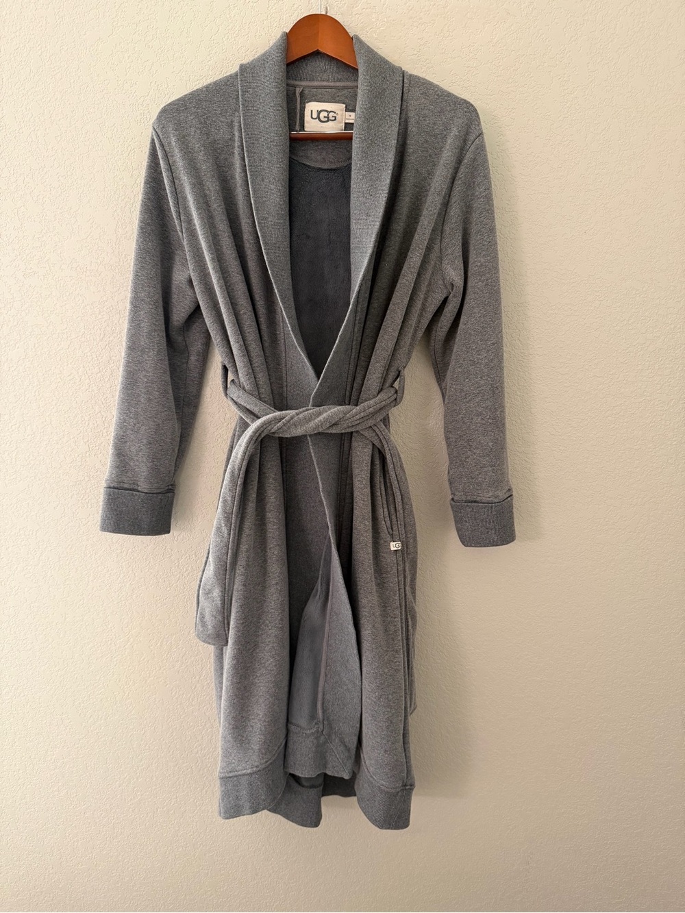 UGG Gray Knit Robe with Shawl Collar